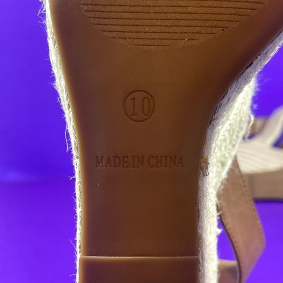 Steve Madden Women's Natural Raffia Uri Wedge‎ Sandals Shoe Size 10-NEW - Picture 9 of 10